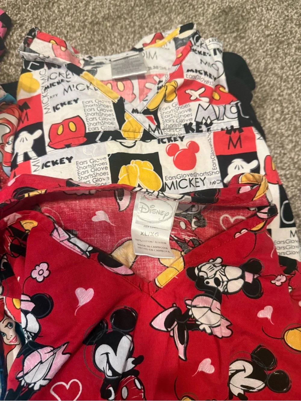 Disney Scrub Top Lot